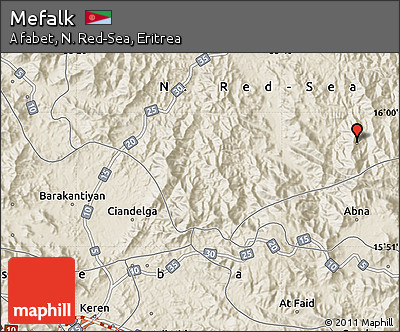 Shaded Relief Map of Mefalk