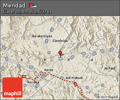 Shaded Relief Map of Mendad