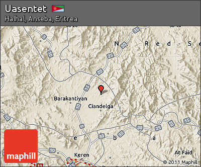 Shaded Relief Map of Uasentet