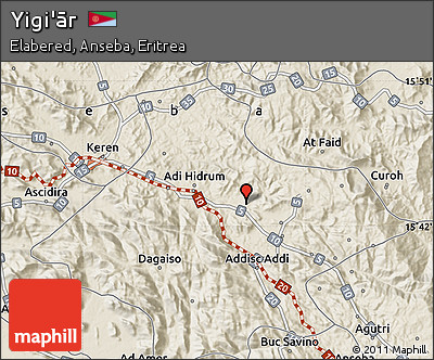 Shaded Relief Map of Yigi'ār