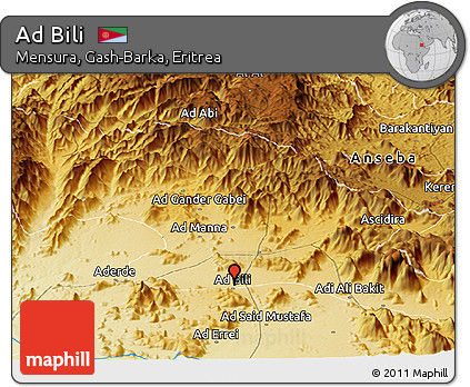 Physical Panoramic Map of Ad Bili