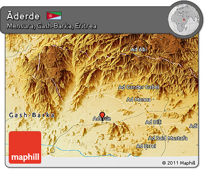 Physical Panoramic Map of Āderde