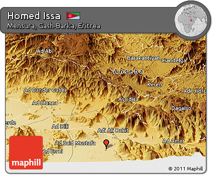 Physical Panoramic Map of Homed Issa