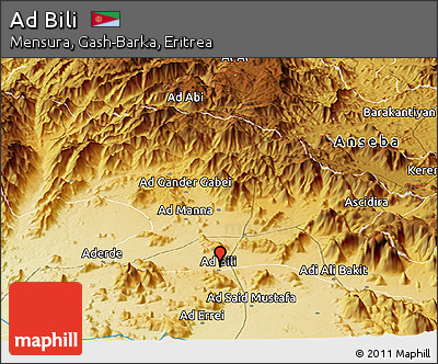 Physical Panoramic Map of Ad Bili