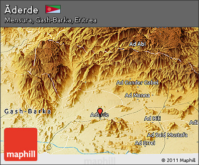 Physical Panoramic Map of Āderde