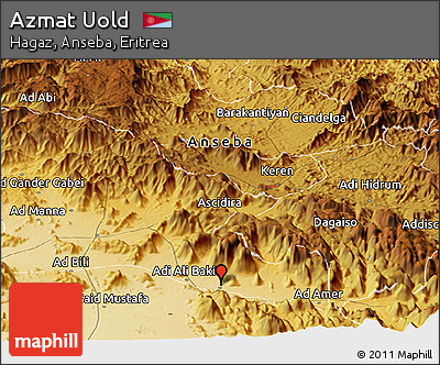 Physical Panoramic Map of Azmat Uold