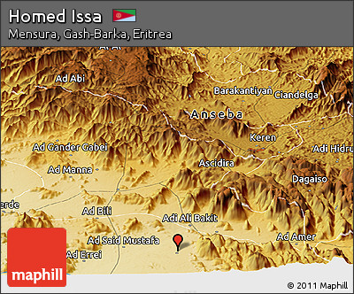 Physical Panoramic Map of Homed Issa
