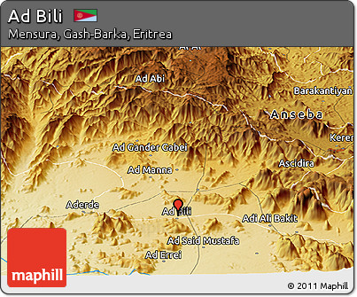Physical Panoramic Map of Ad Bili