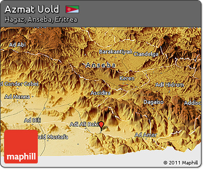 Physical Panoramic Map of Azmat Uold