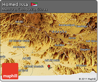 Physical Panoramic Map of Homed Issa