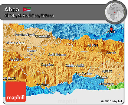 Political Panoramic Map of Abna