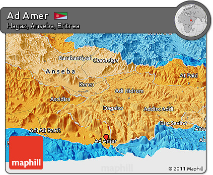 Political Panoramic Map of Ad Amer
