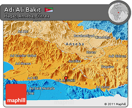 Political Panoramic Map of Adi Ali Bakit