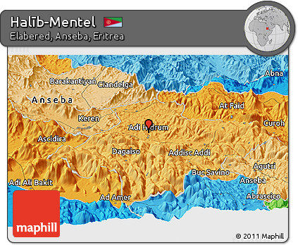 Political Panoramic Map of Halīb-Mentel