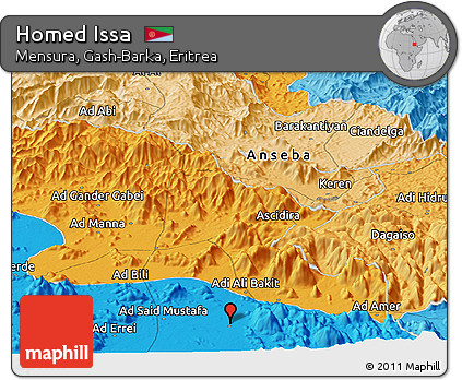 Political Panoramic Map of Homed Issa