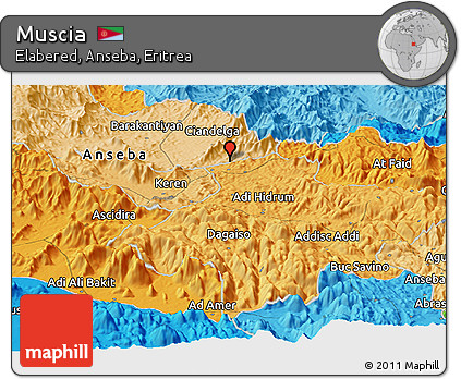 Political Panoramic Map of Muscia