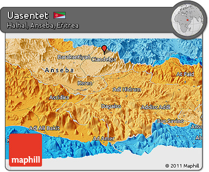 Political Panoramic Map of Uasentet