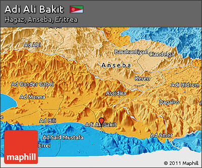 Political Panoramic Map of Adi Ali Bakit