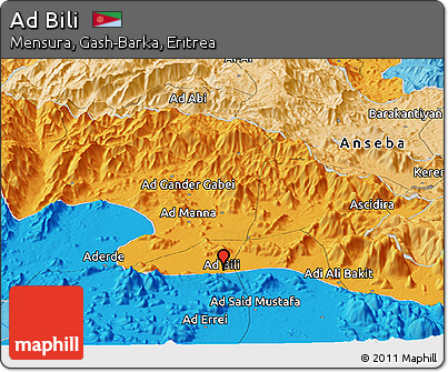 Political Panoramic Map of Ad Bili