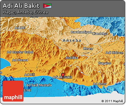 Political Panoramic Map of Adi Ali Bakit