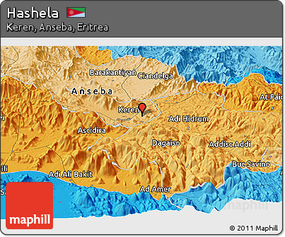 Political Panoramic Map of Hashela