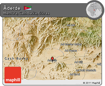 Satellite Panoramic Map of Āderde