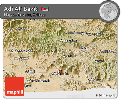 Satellite Panoramic Map of Adi Ali Bakit