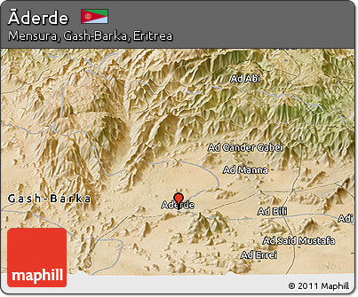 Satellite Panoramic Map of Āderde