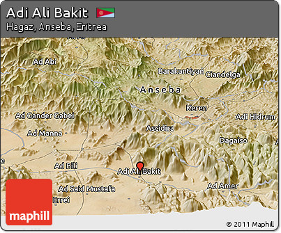 Satellite Panoramic Map of Adi Ali Bakit