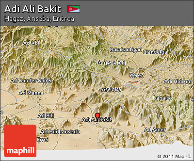 Satellite Panoramic Map of Adi Ali Bakit