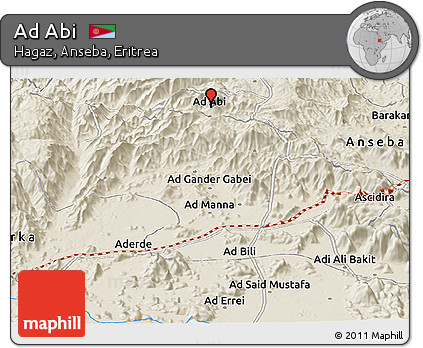 Shaded Relief Panoramic Map of Ad Abi