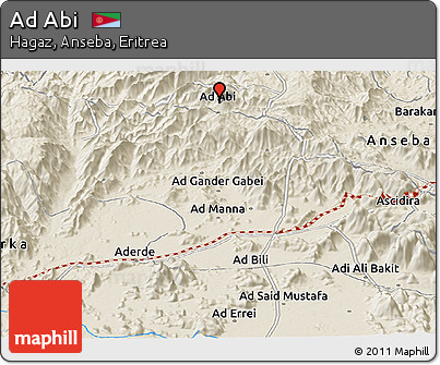 Shaded Relief Panoramic Map of Ad Abi