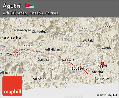 Shaded Relief Panoramic Map of Āgutrī