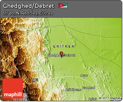 Physical 3D Map of Ghedghed/Debret