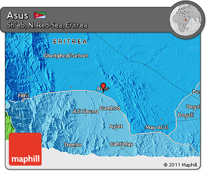Political 3D Map of Asus