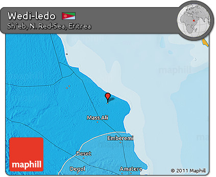 Political 3D Map of Wedi-ledo