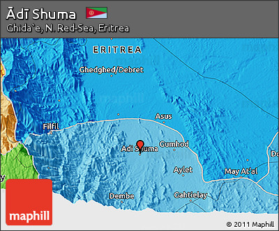 Political 3D Map of Ādī Shuma