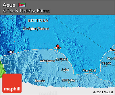 Political 3D Map of Asus