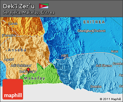 Political 3D Map of Dek'ī Zer`u