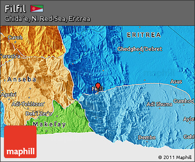 Political 3D Map of Filfil