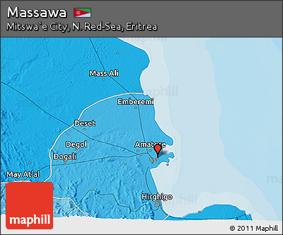 Political 3D Map of Massawa