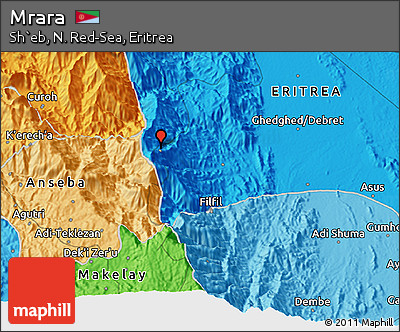 Political 3D Map of Mrara