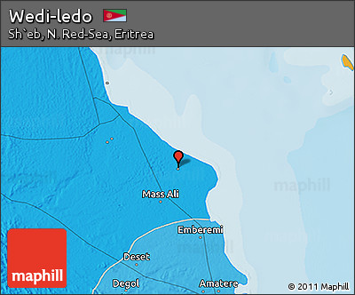 Political 3D Map of Wedi-ledo