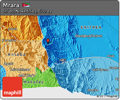 Political 3D Map of Mrara