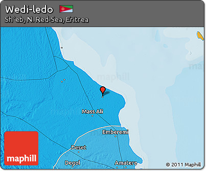 Political 3D Map of Wedi-ledo