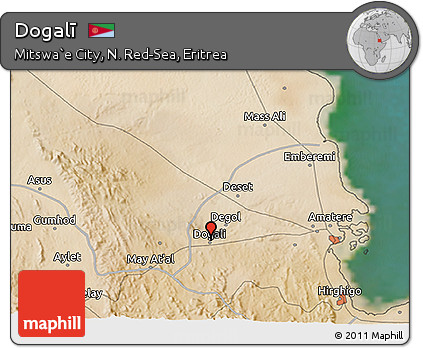 Satellite 3D Map of Dogalī