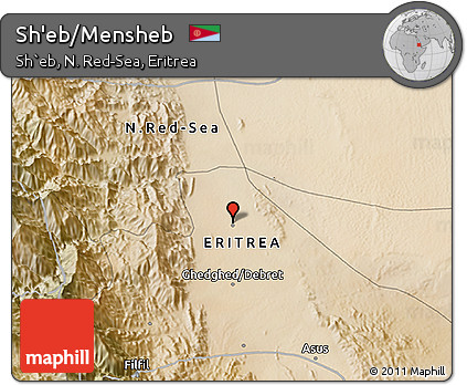 Satellite 3D Map of Sh'eb/Mensheb