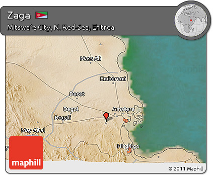 Satellite 3D Map of Zaga