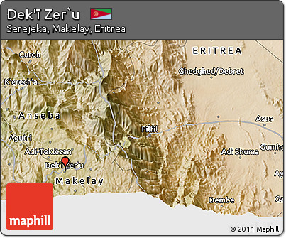 Satellite 3D Map of Dek'ī Zer`u