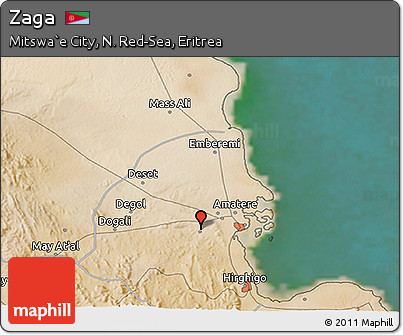 Satellite 3D Map of Zaga